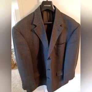 Oscar De La Renta 3 Button Sport Coat in tweed 100% Wool Size 44 regular